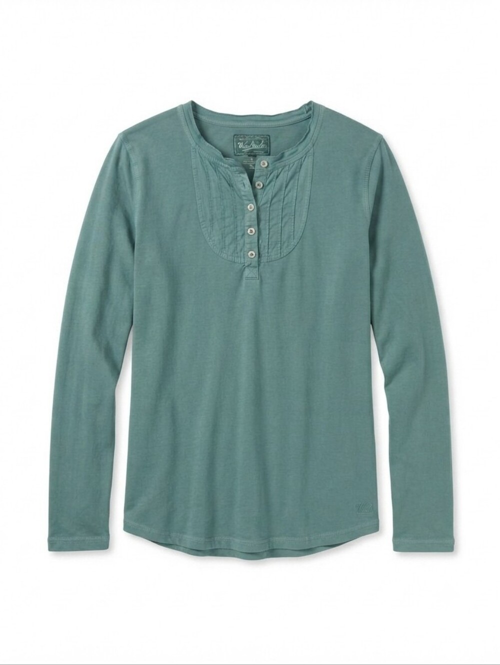 Woolrich Teal Long-Sleeve Pintuck Henley